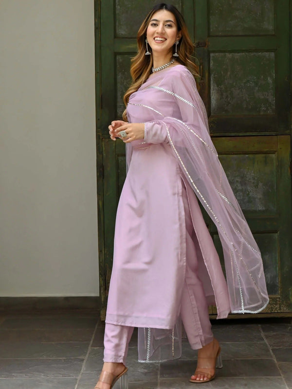 LILAC SILK KURTA SET