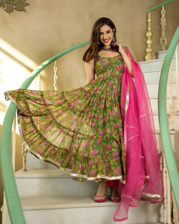 SADABAHAAR CHANDERI SUIT SET