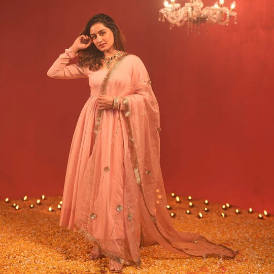 MISTY PINK GEORGETTE SUIT SET